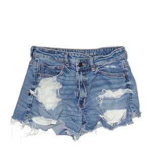 American Eagle Blue Ripped Jean Shorts